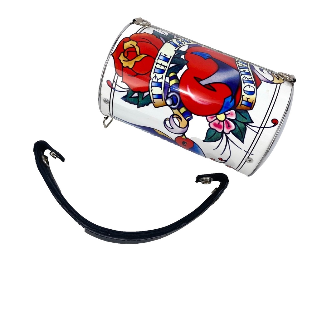 Little Earth Metal Barrel Purse True Love Forever Shoulder Bag Handbag Clutch - Picture 7 of 7